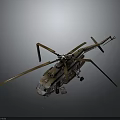 Detailed Helicopter Model With Rotors Fuselage And Landing Gear Design