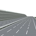 Modern Road Infrastructure Featuring Multi Lane Highway White Dashed Markings And Metal Guardrails