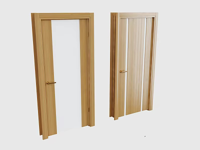 Modern Wooden Hinged Doors With Simple Design For Home Interior Decoration And Use 3d model