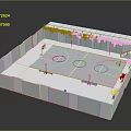 Modern Basketball Gymnasium Interior With Wooden Floor Two Hoops And Marked Lines
