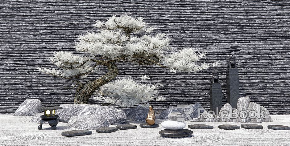 New Chinese Style Landscape Sick Stone Pine Tree Courtyard Sick Landscape Stone Snowflake Stone Mount Tai Stone Dead Mountain Stone Courtyard model