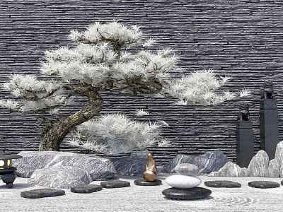 New Chinese Style Landscape Sick Stone Pine Tree Courtyard Sick Landscape Stone Snowflake Stone Mount Tai Stone Dead Mountain Stone Courtyard model