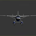 Modern Blue And White Seaplane With Floats And Aerodynamic Exterior Design
