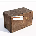 Old Vintage Rustic Wooden Trunk With Weathered Texture And Metal Clasps