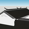 Traditional Chinese Architecture Roof Components With Decorative Eaves And Black Tiles