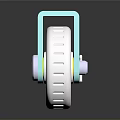 Light Blue Caster Wheel With White Wheel And Purple Knob Design