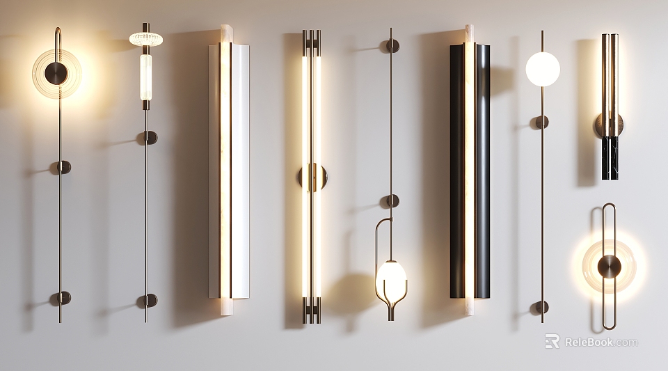 Modern Wall Lamps with Diverse Contemporary Designs and Soft Lighting for Home Interiors 3d model 