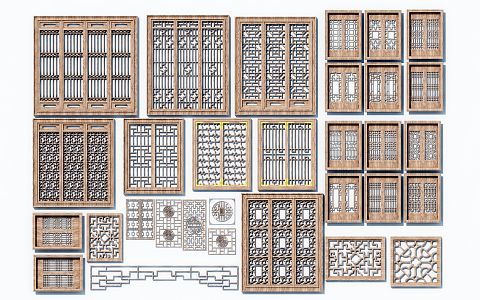 Chinese window pane 3d model