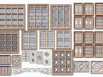 Chinese window pane 3d model