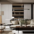 Bright Modern Open Plan Living And Dining Room With Cozy Furniture And Full View Windows