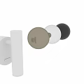 Modern White Wall Sconce with Sleek Cylindrical Design Illuminated on Gray Wall 3d model