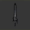 Advanced Futuristic Weapon Featuring Sleek Blade Blue Accent And Metallic Hilt 3d model