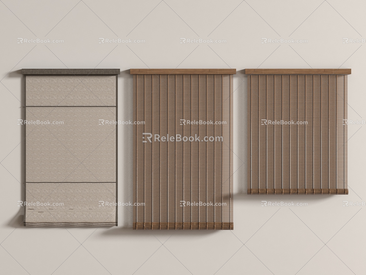 New Chinese-style Venetian Blinds Roller Blinds 3d model