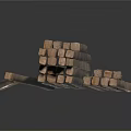 Natural Wooden Sticks Stacked With Smooth Surface Brown Color For Decorative Crafts