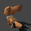 Cute Cartoon Fennec Fox Character With Big Ears Brown Fur And Blue Collar