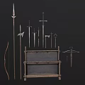 Medieval weapons and weapon racks 3d model