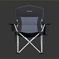 TFO Folding Camping Chair With Gray Blue Fabric And Durable Metal Frame