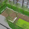 Urban Residential Landscape Design With Green Spaces Paths And Building Layout