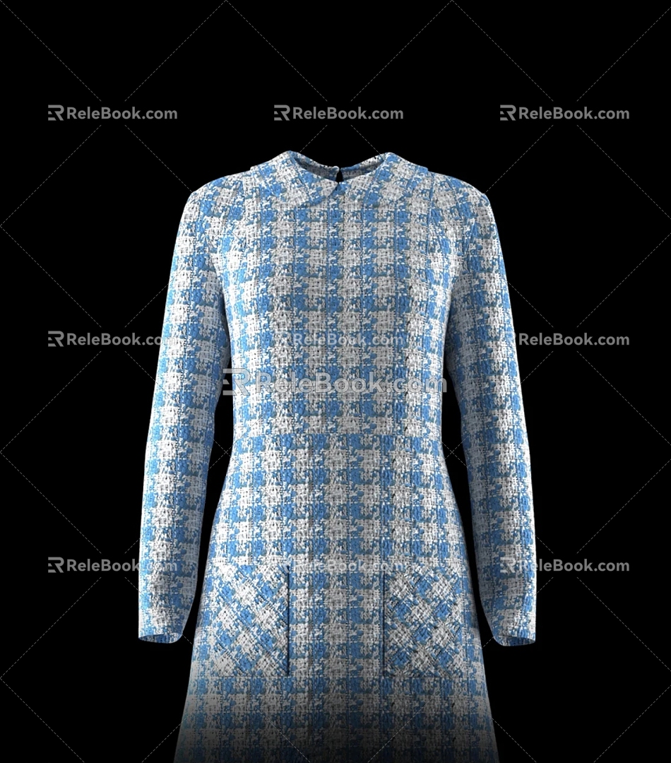 Women's patterned coat 3d model