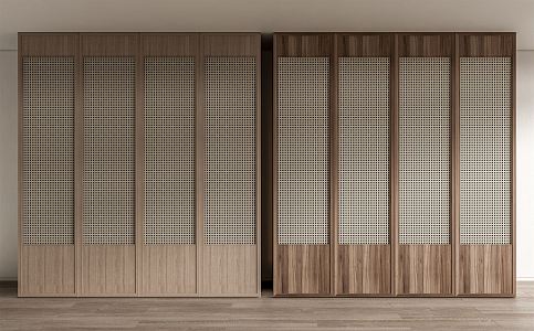 Japanese-style wardrobe rattan wardrobe 3d model