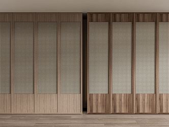 Japanese-style wardrobe rattan wardrobe 3d model