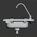 Stainless Steel Kitchen Sink With Faucet And Integrated Gas Hob Design