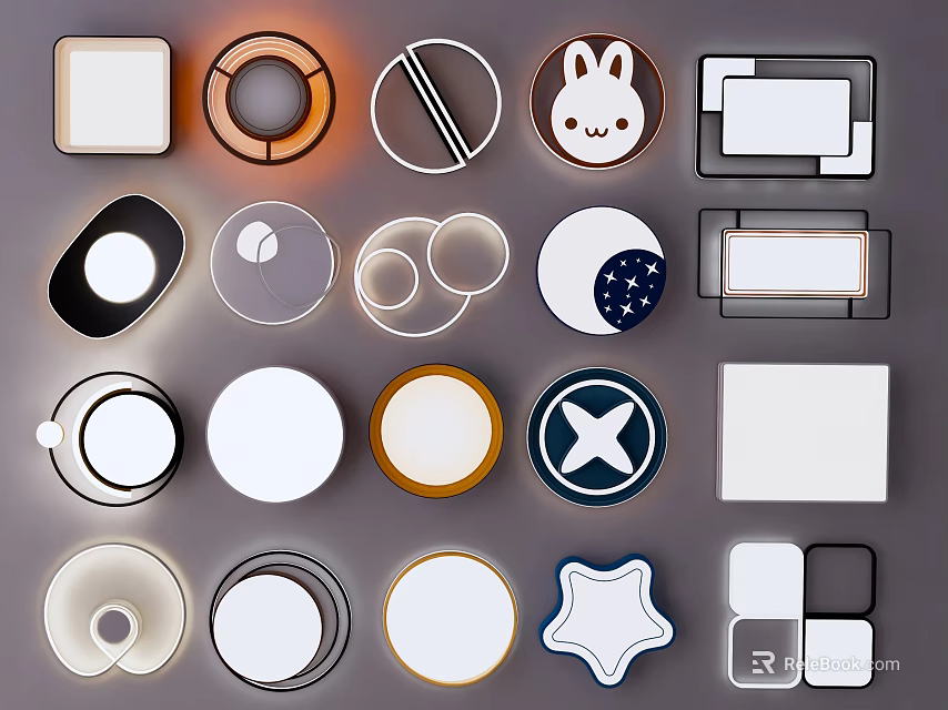 Creative Ceiling Lights With Various Shapes And Modern Designs For Home Decoration 3d model 