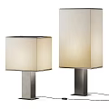 Modern Table Lamps With Fabric Shades And Metal Bases In Different Heights