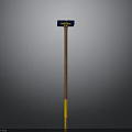 Professional Blue Head Hammer With Brown Wooden Handle And Yellow Bottom