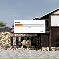 Traditional Boutique Guesthouse Building With Stone Wall Wooden Frame And Outdoor Umbrella Area
