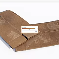 Used Brown Cardboard Boxes Folded With Wear Marks On White Background 3d model