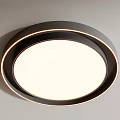 Round Modern Ceiling Light With Black Frame And White Illumination For Home Decor