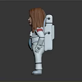 Four Game Movie Characters in Astronaut Suits as Figurines Holding Blue Spheres with Different Features