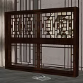 New Chinese Style Floor-to-ceiling Window Solid Wood Floor-to-ceiling Window 3d model