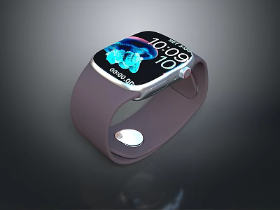 Smart Watch With Digital Display Gray Strap Time And Date Screen Function 3d model