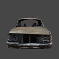 Destroyed pickup truck 3d model