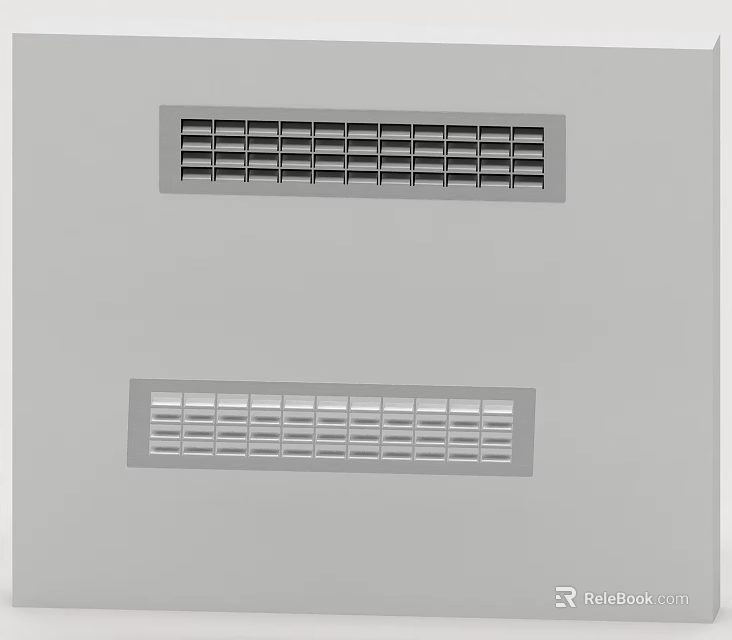 Two Modern Home Air Conditioner Vents With Grille Design Wall Mounted 3d model 