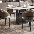 Modern Restaurant Interior With Round Dining Table Beige Chairs Decorative Painting And City View