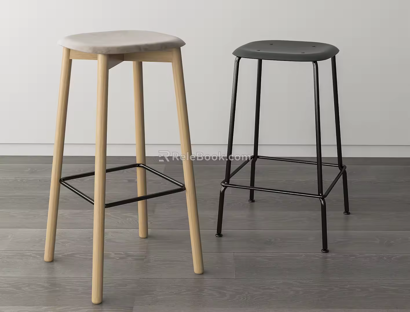 Nordic Bar Stool 3d model