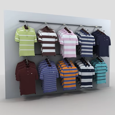 Modern clothes sale shelves 3d model Modern clothes sale shelves 3d model