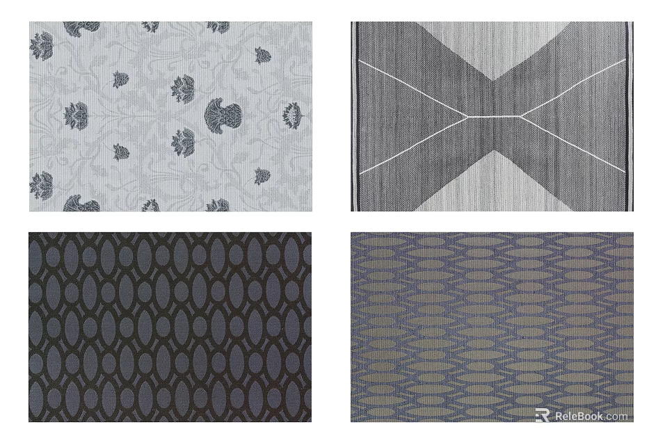 Square Rugs with Various Patterns and Stylish Designs for Home Decoration 3d model