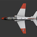 Red and White Navy Fighter Jet with Military Logo and Sleek Design