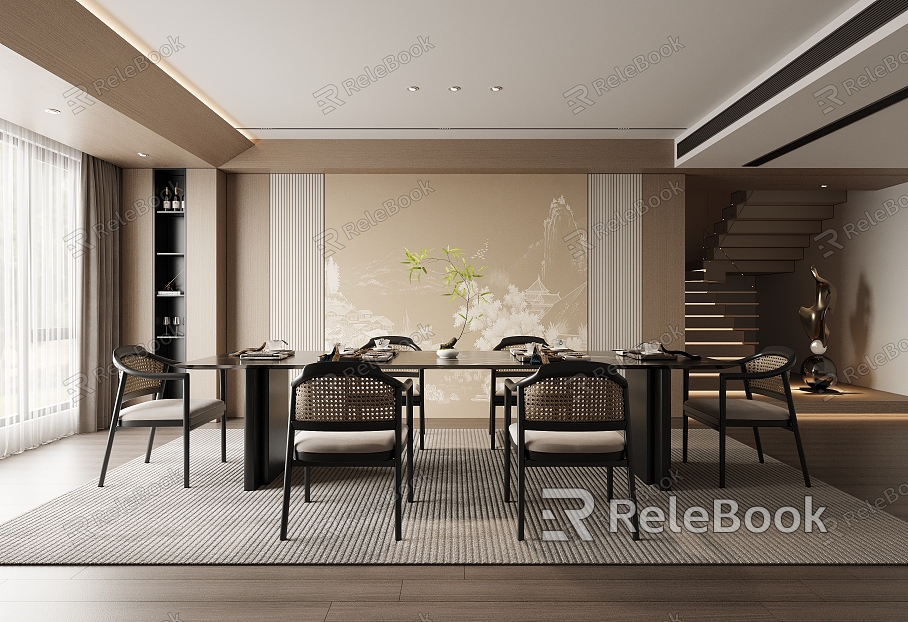 Zen Restaurant Dining Table and Chair model