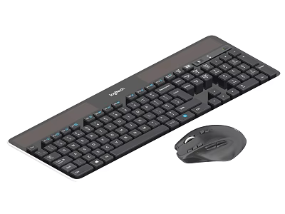 Wireless Keyboard and Mouse Set with Ergonomic Design for Computer Work 3d model