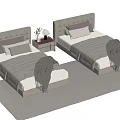 Modern single bedside table 3d model
