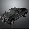 Gray Chevrolet Pickup Truck With Double Cab Stylish Modern Exterior Design