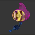 Designer Crafting 3D Mechanical Creature With Grid Face And Spiral Appendage