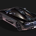 Black High Performance Supercar with Sleek Aerodynamic Body Shiny Exterior and Rear Spoiler