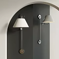 Modern Wall Sconce With White Lampshade And Metal Bracket For Minimalist Gray Wall Decor