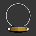 Cosmic Aerospace Structure With Golden Triangle Top And White Base Design